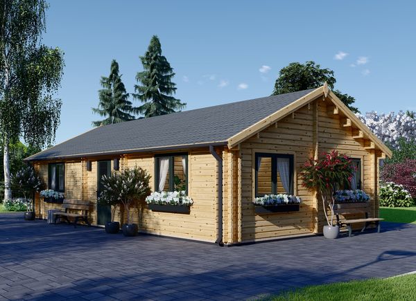 Chalet en bois habitable isolé 90 mm double vitrage toit plat 15 m² - Décor  et Jardin