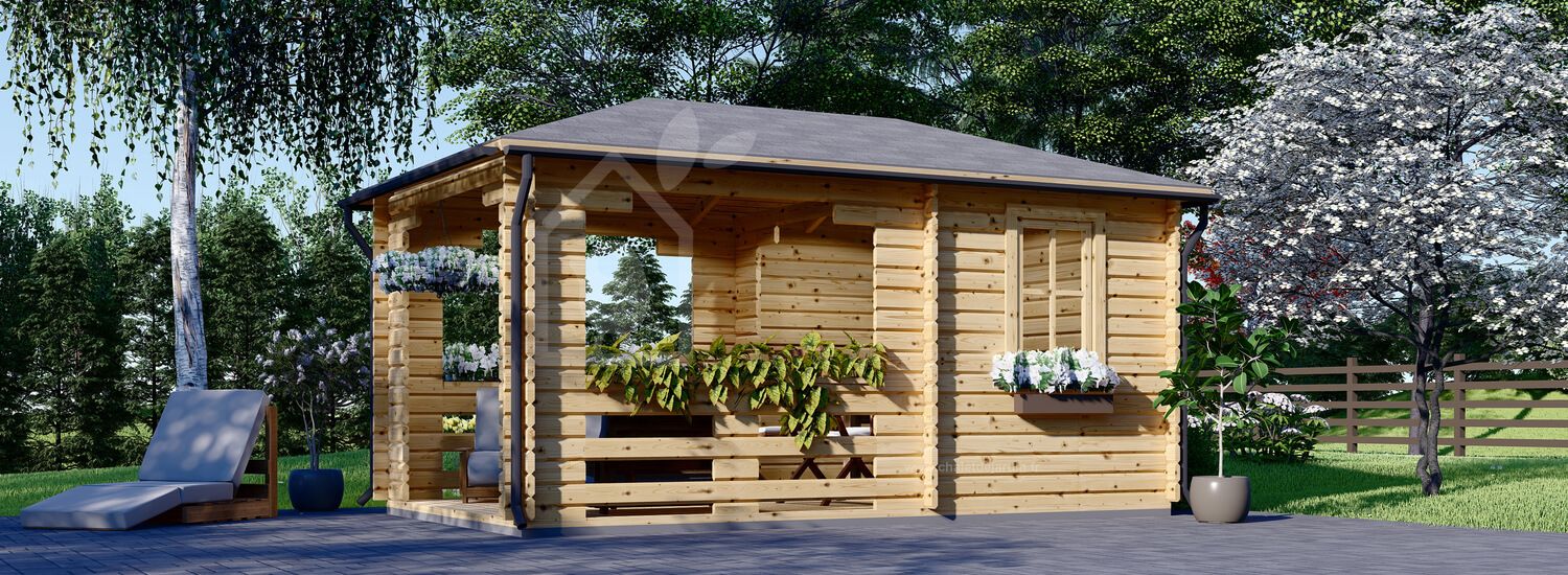 Tonnelle en bois FLORA (28 mm), 3x5 m, 15 m²