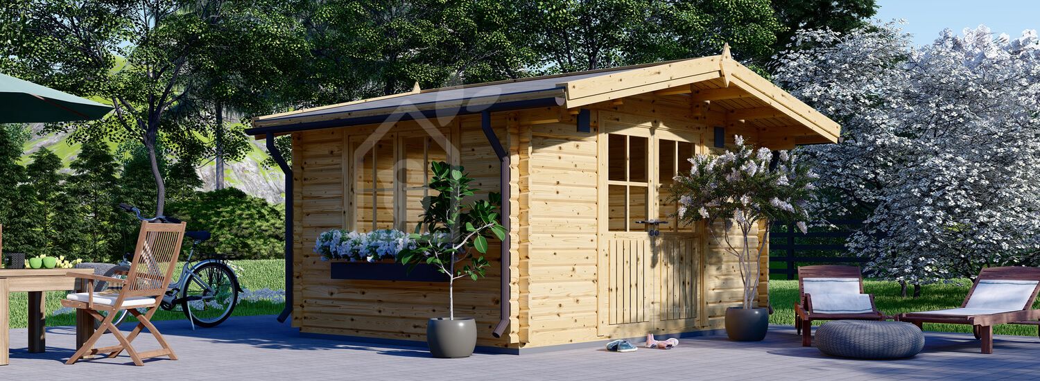 Abri de jardin en bois RENNES (34 mm), 4x3 m, 12 m²
