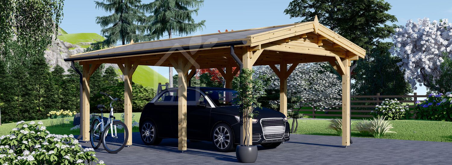 Carport en bois CLASSIC, 3x6 m, 18 m²