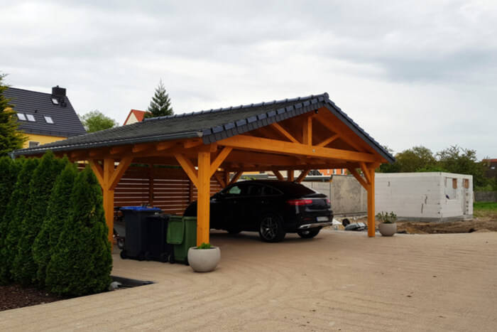 Carport Camillo  Solide abri en bois pour camping-car